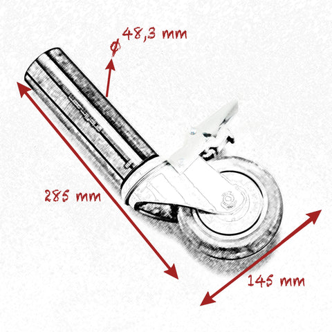 48.3mm (1"1/2 ) STARTER PIN WITH 100mm (4") WHEELS SET