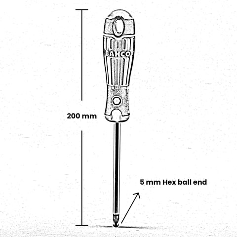 5mm HANDLE HEX BALL END ALLEN KEY WRENCH