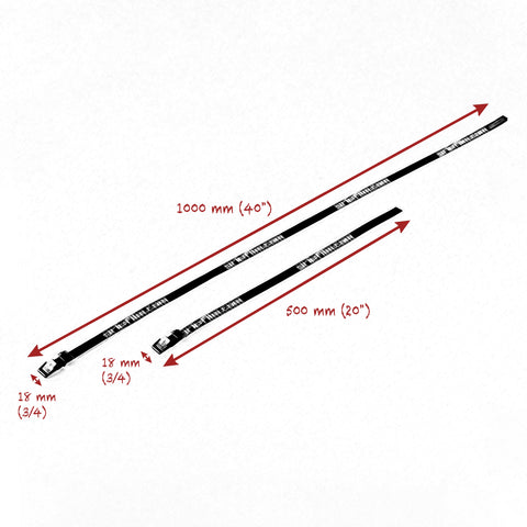 18mm 500mm & 1000mm LENGTH STRAP SET